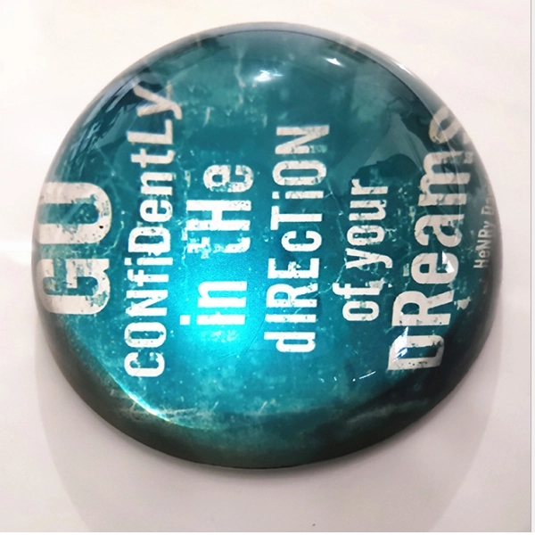 Round Dome Glass Paperweight - full color 3