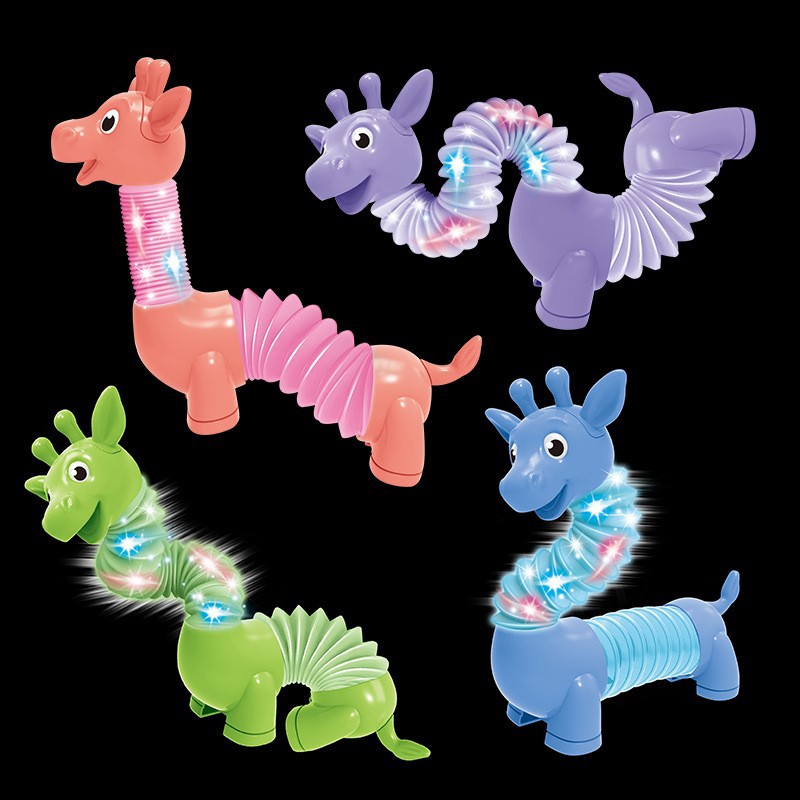 Dinosaur Pop Tube Glowing Fidget Stress Relief Toy 1