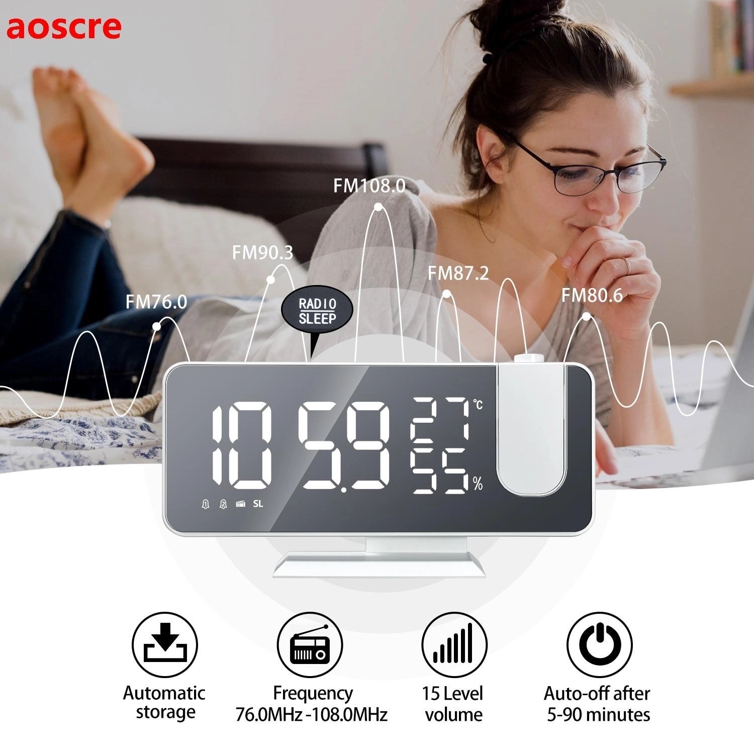 Projection Radio Clock 4