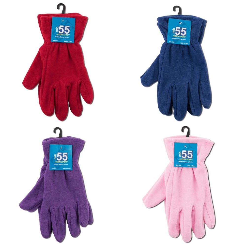 Women's Fleece Gloves - Assorted Colors 12 Pack 2