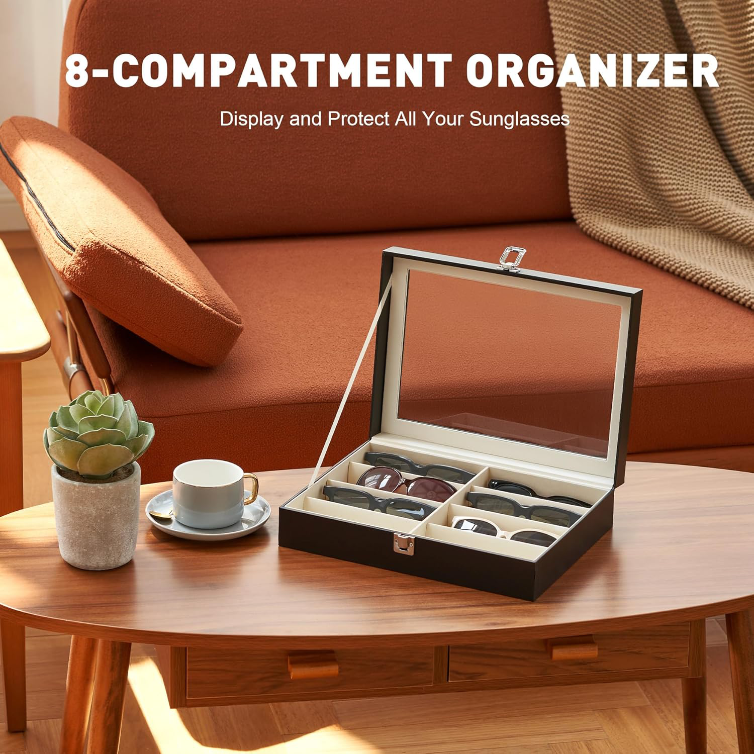 Artificial Leather Multi Sunglasses Organizer 5