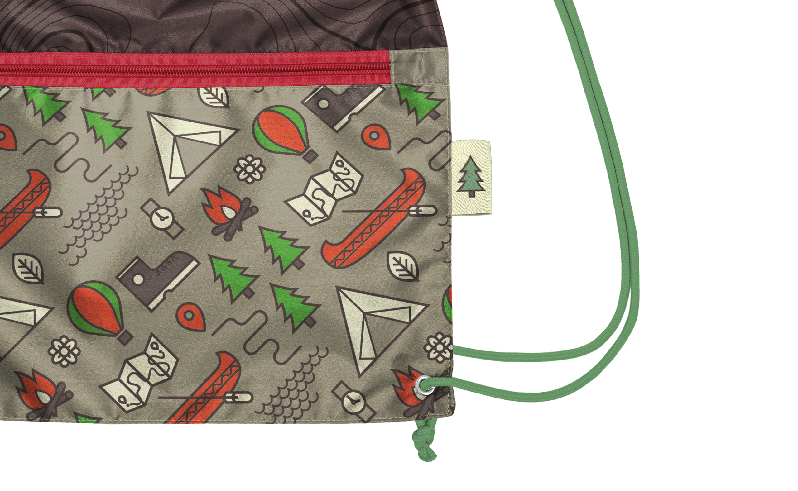 Recycled Zipper Drawstring Bag with Custom PMS Strings