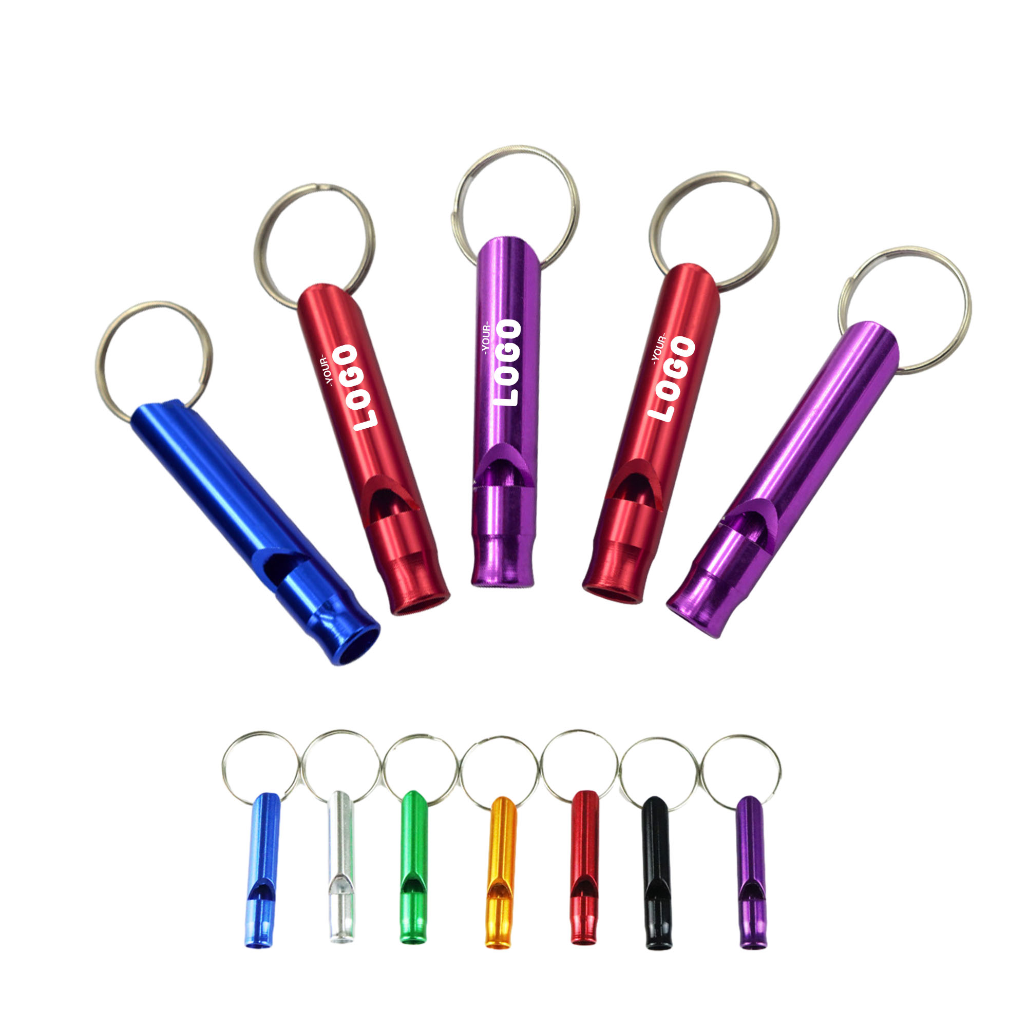 MOQ 100PCS Aluminum Whistle Key Ring 1