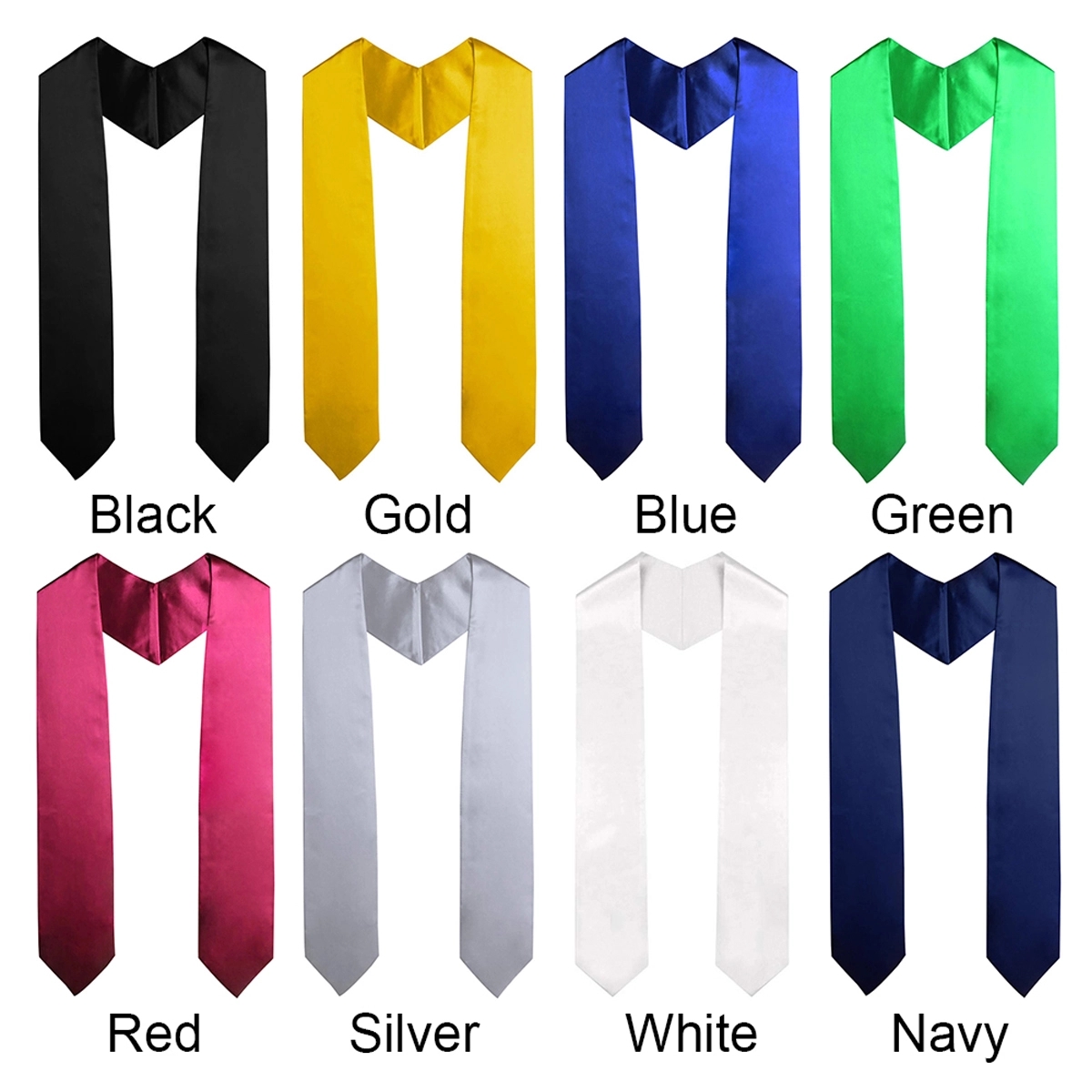 Unisex Adult Plain Graduation Stole Sash 72" 6