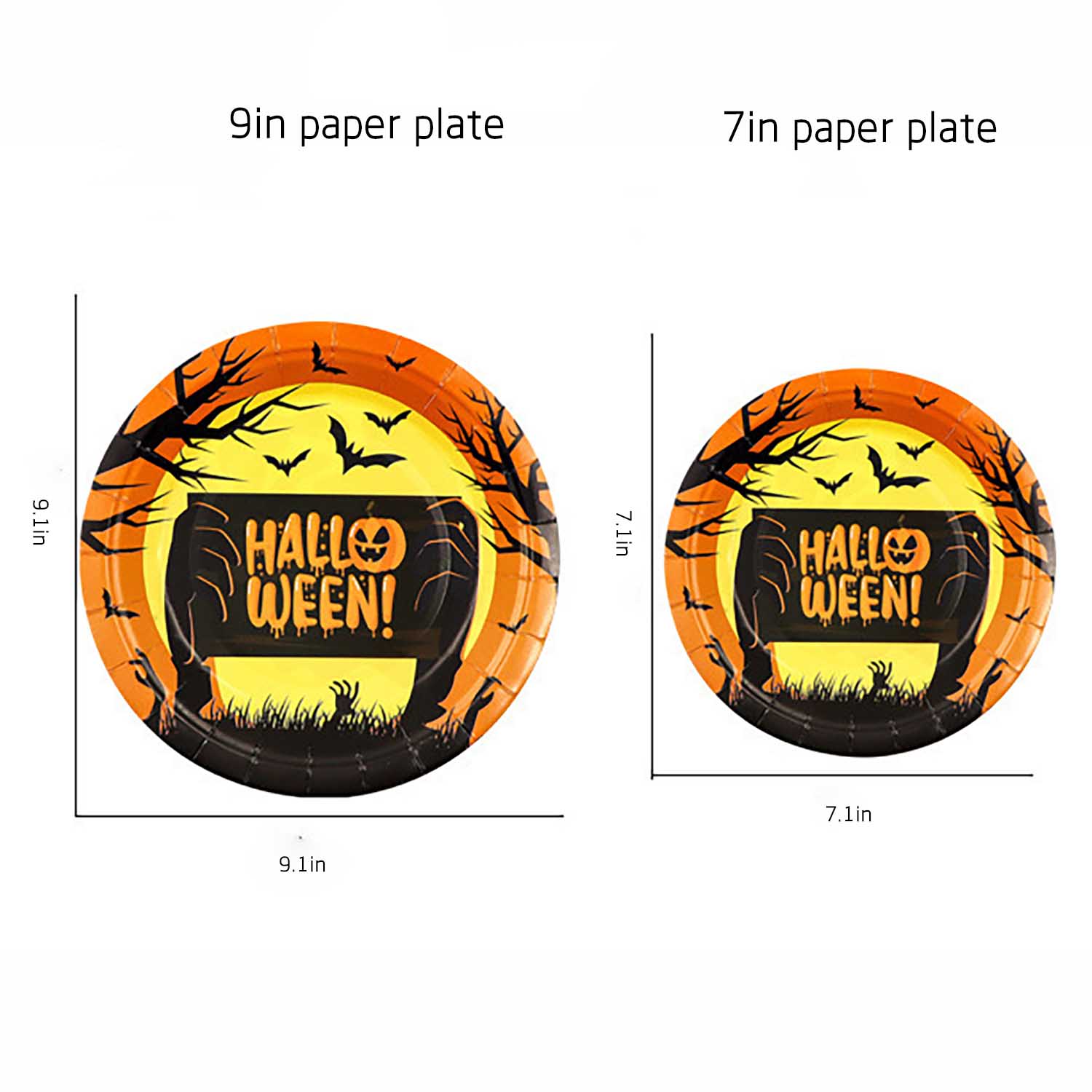 7 In Halloween disposable Paper Plate 10