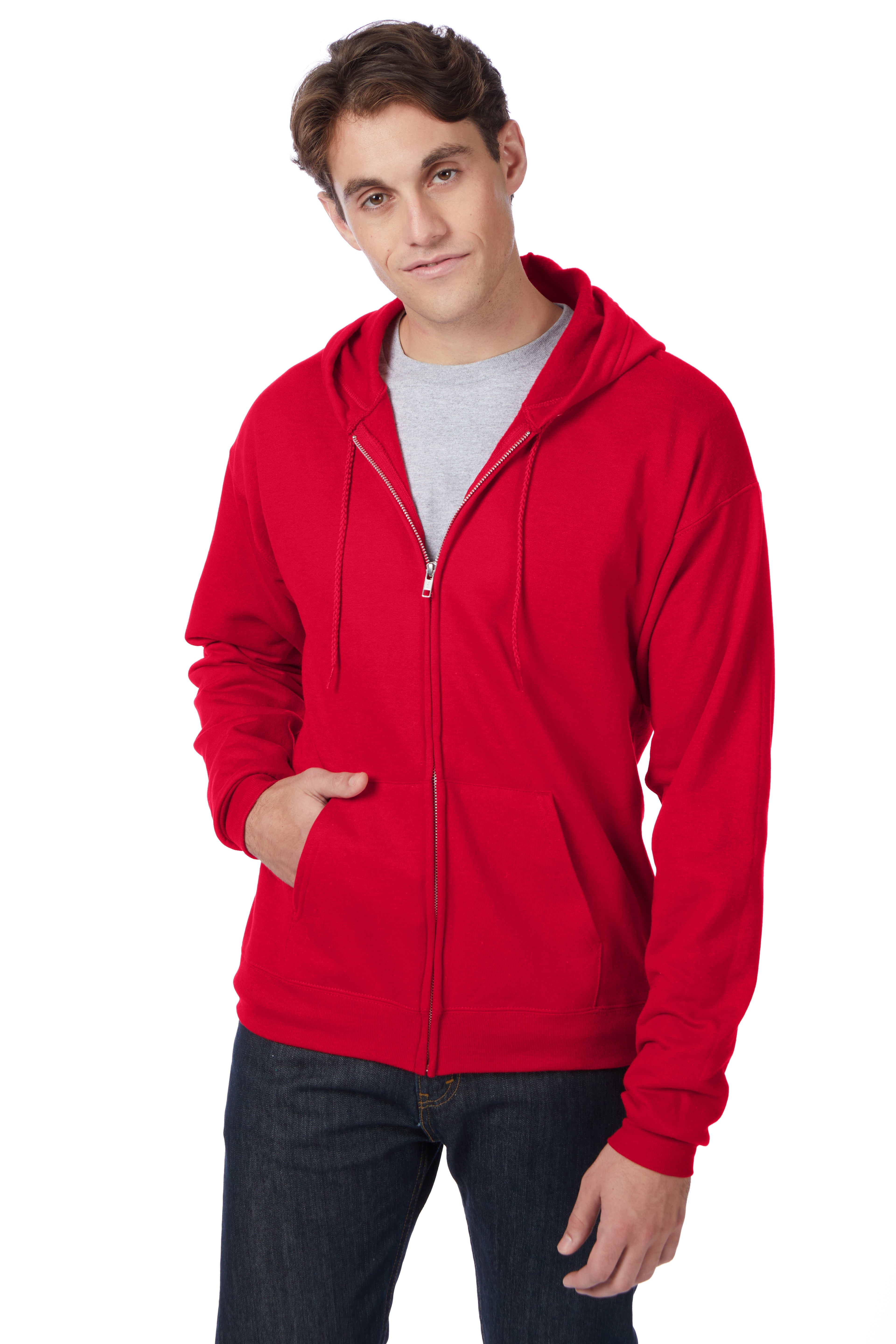 Hanes EcoSmart Full-Zip Fleece Hoodie, custom hoodie or sweatshirt with logo imprint 7