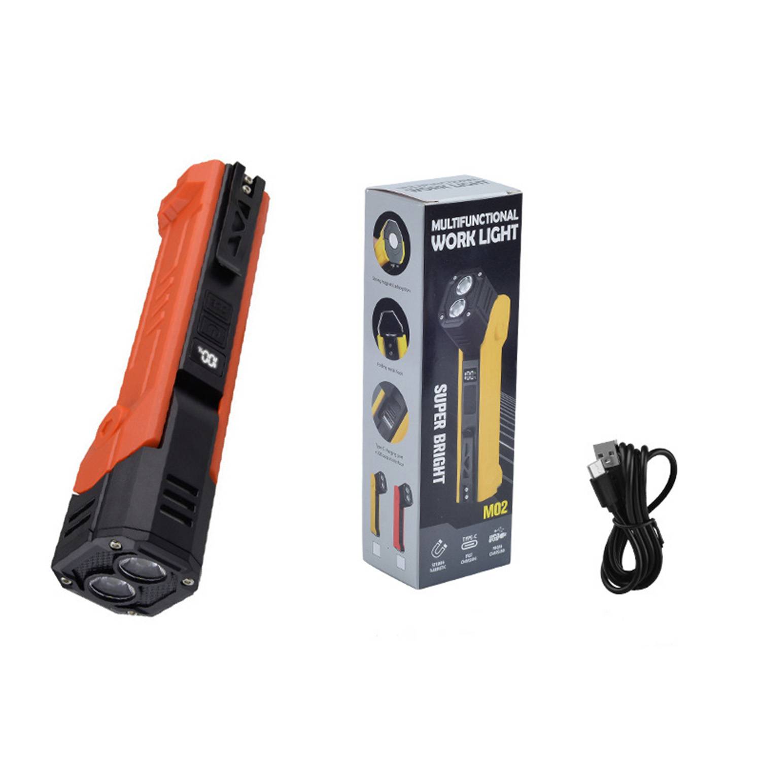 COB Adjustable Flashlight – Magnetic Base & Hanging Hook 9