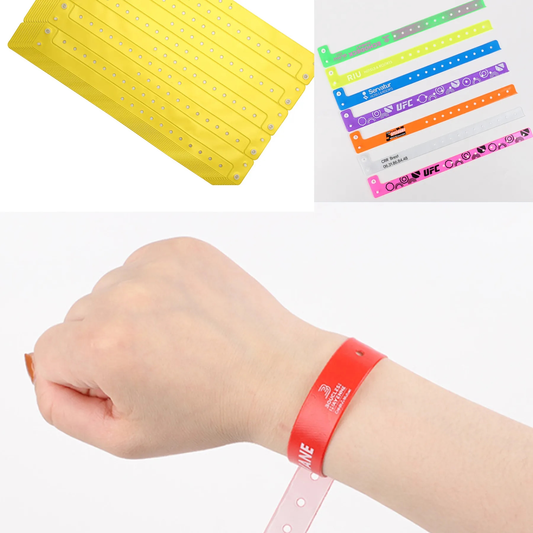 High Quality Waterproof Custom Color PVC Vinyl Wristbands 2