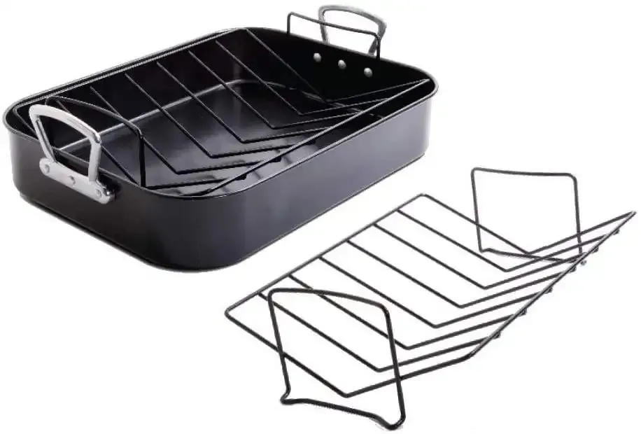Custom 18" Rectangular Nonstick Large Turkey Roaster Rack 7