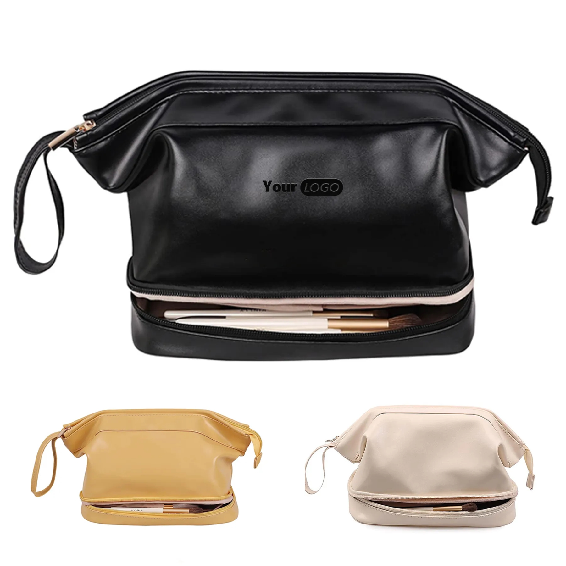Polyurethane Waterproof Large Capacity Storage Makeup Bag 2