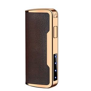 Stylish PU Leather E Arc Lighter With Built In Flashlight 4