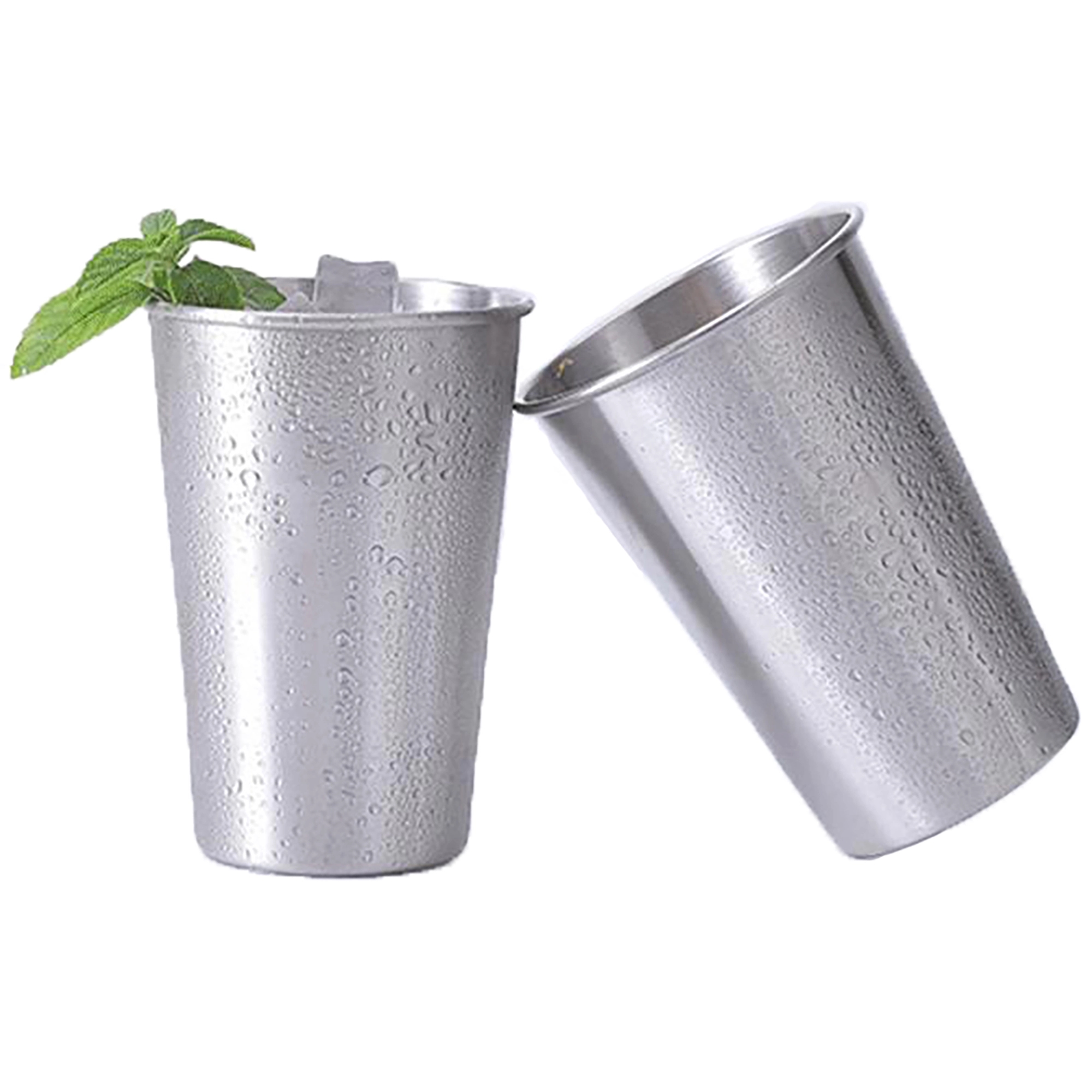 MOQ 50pcs 16 OZ Single Wall Stainless Steel Pint Cup 1