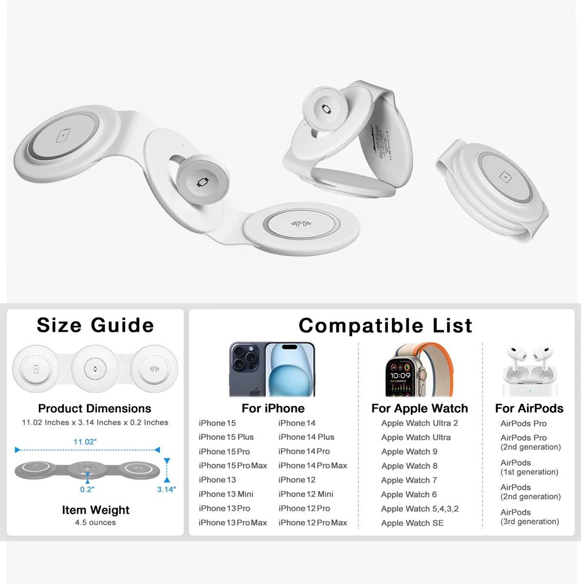 3 in 1 Magnetic Foldable Wireless Charging Station 2