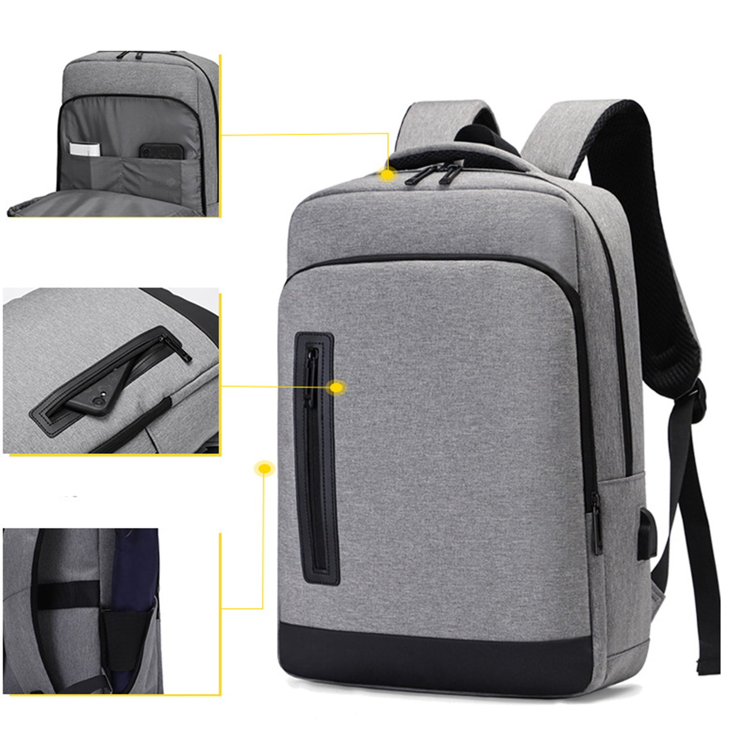 Oxford Travel Laptop Backpack W/ USB Charging Port 3