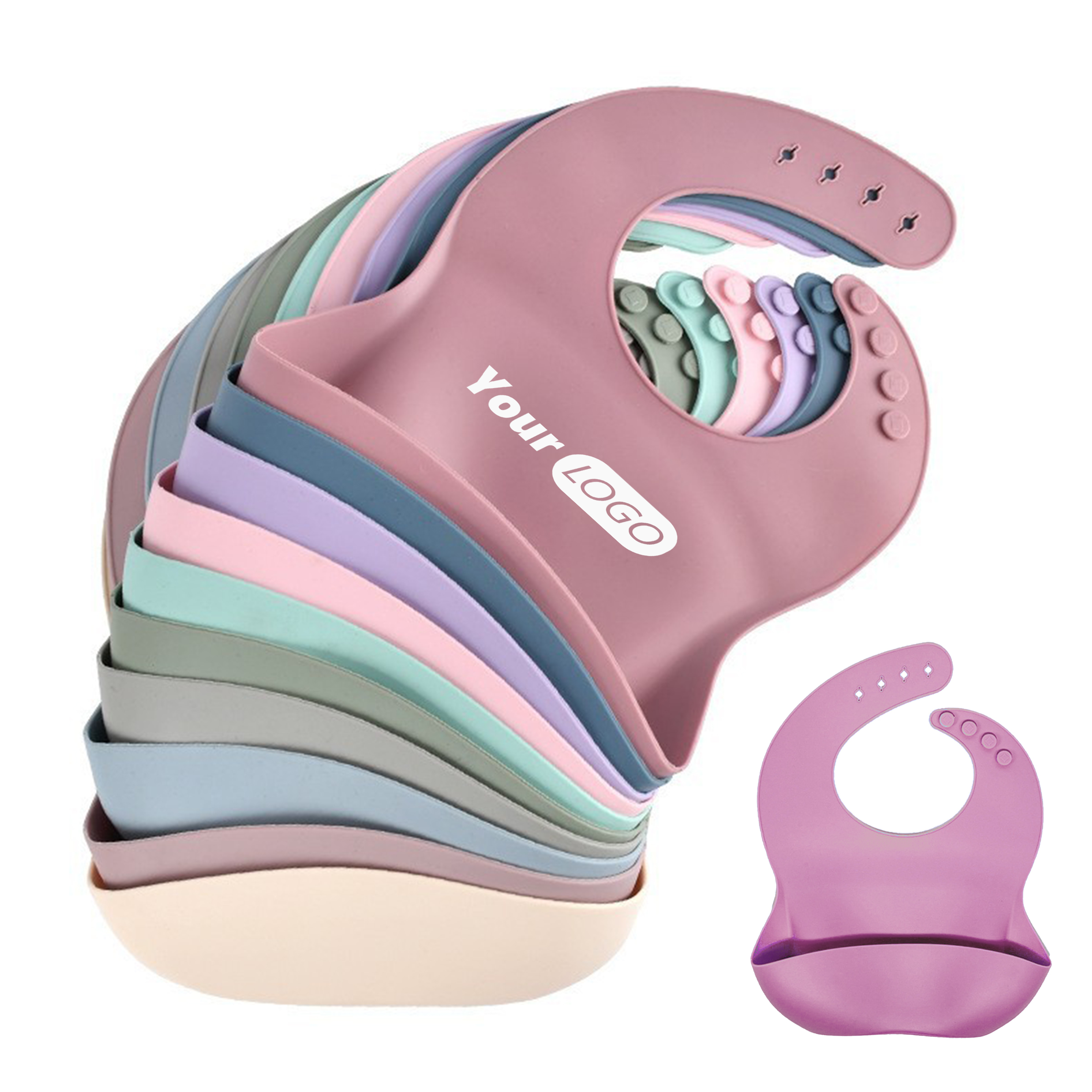 Silicone Durable And Easy-To-Clean Baby Food Bib 3
