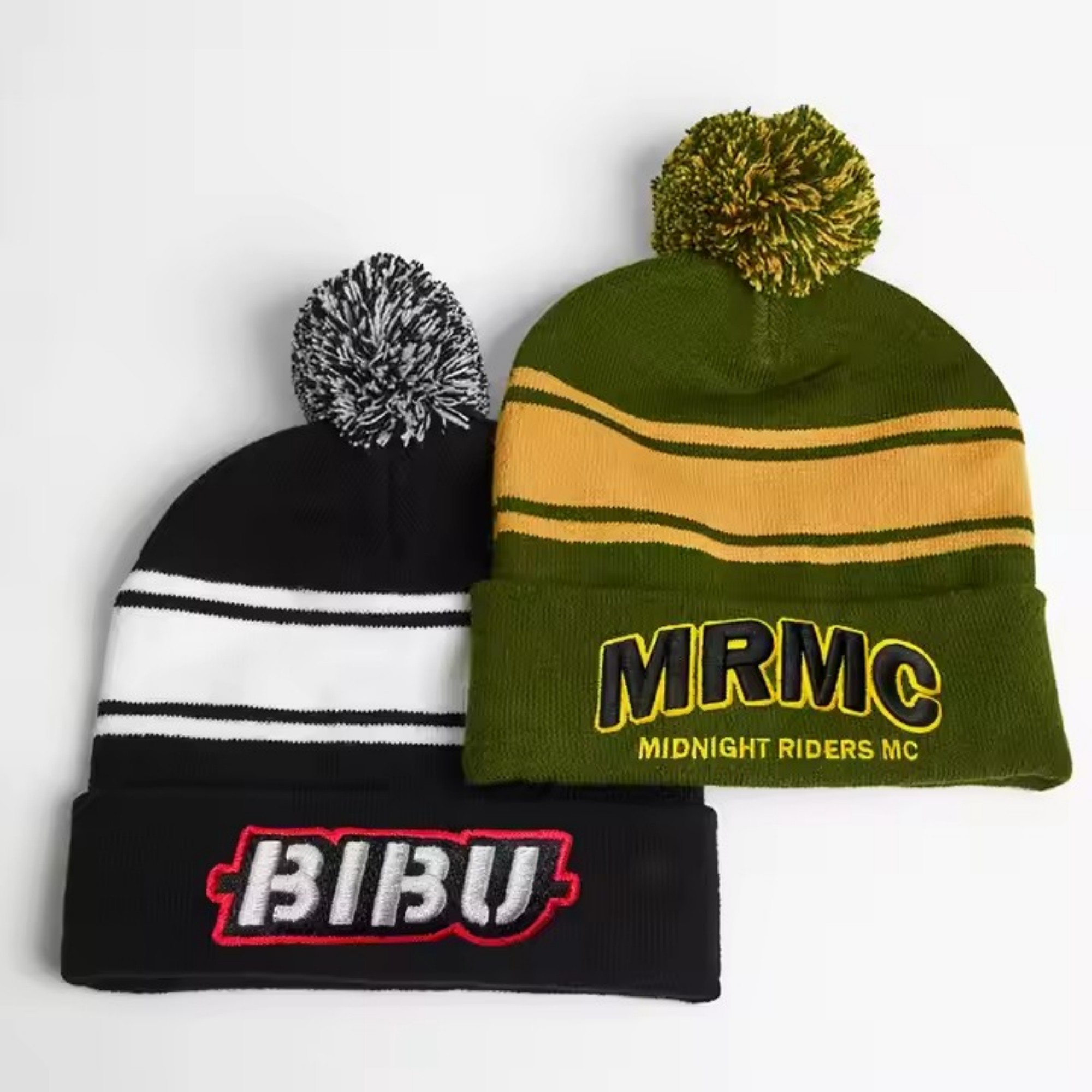 Unisex Stripe Pom Pom Beanie 7