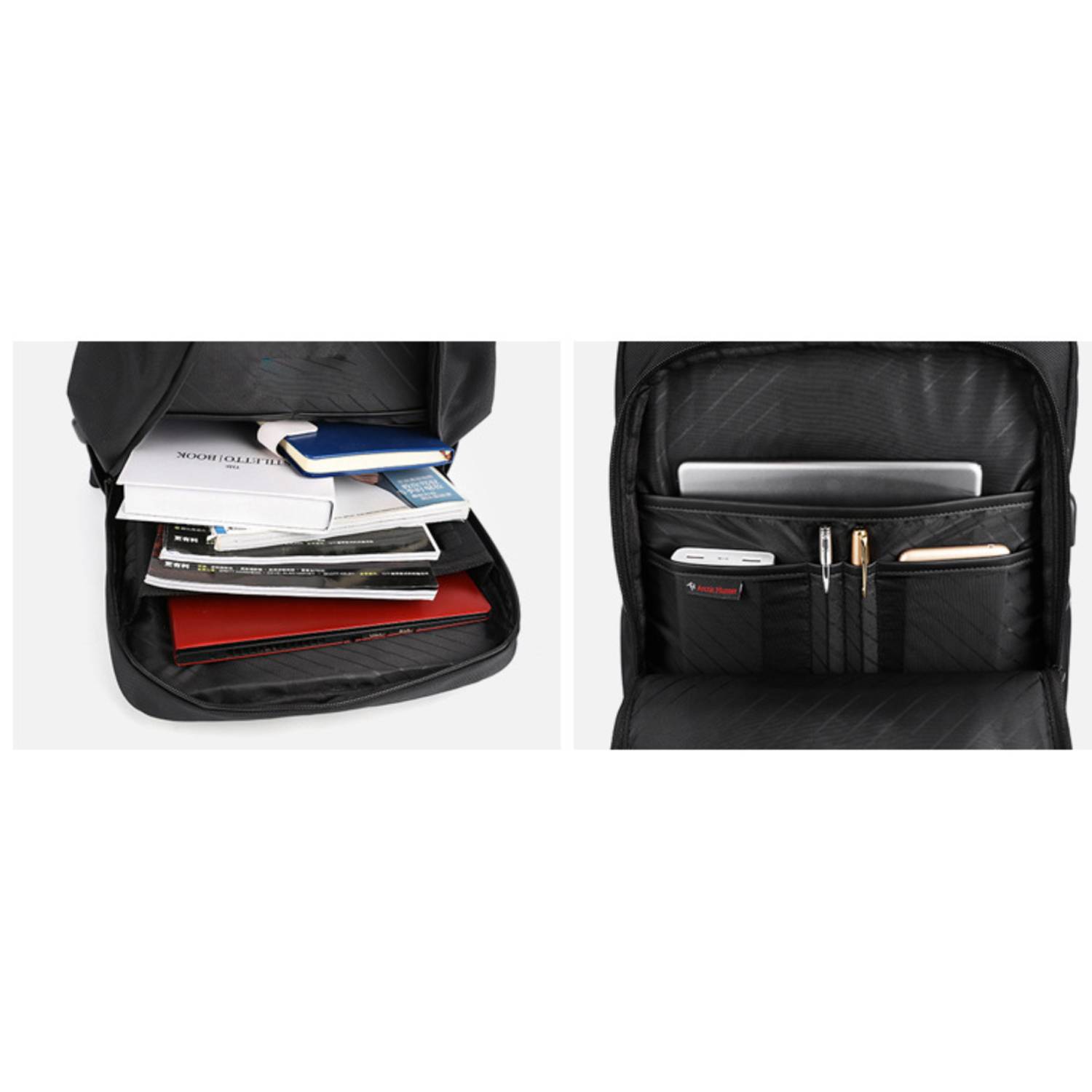 Business Notebook Polyester Backpack With USB Charging Port 3