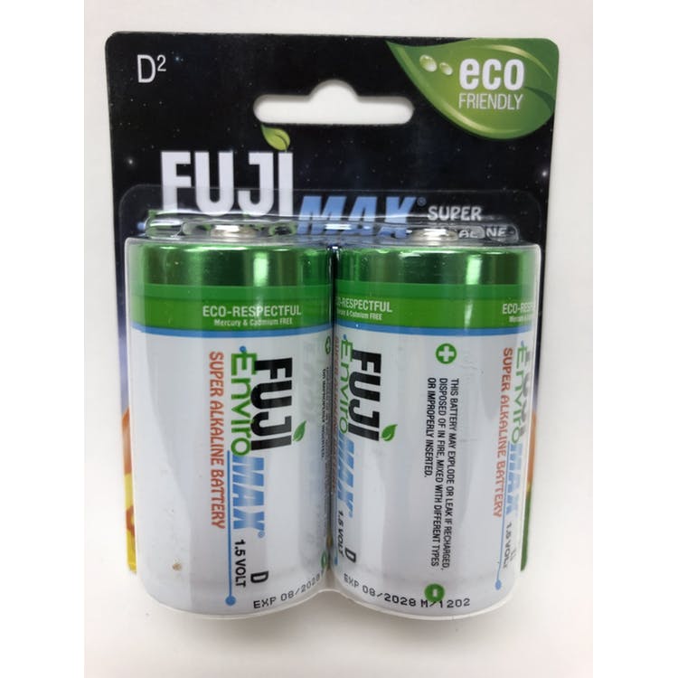 Fuji Enviromax Super Alkaline D Batteries - 2 Pack 2
