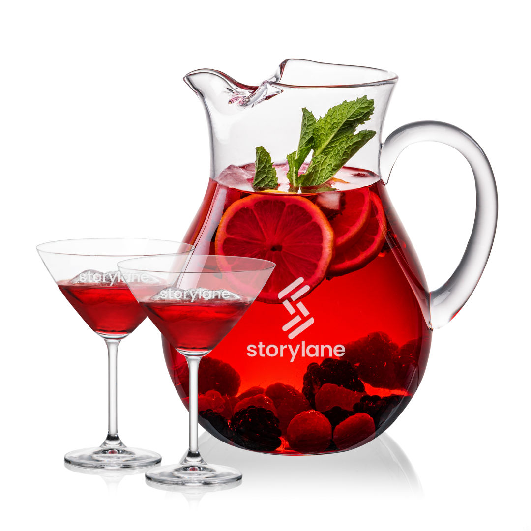 Montclair Pitcher & Coleford Cocktail Set, custom glassware with logo imprint 3