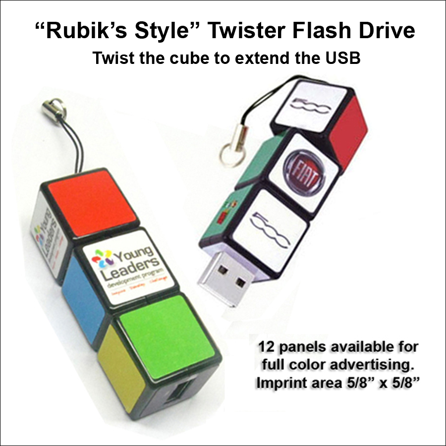 Rubiks Style Twister Flash Drive / USB - 16 GB Memory