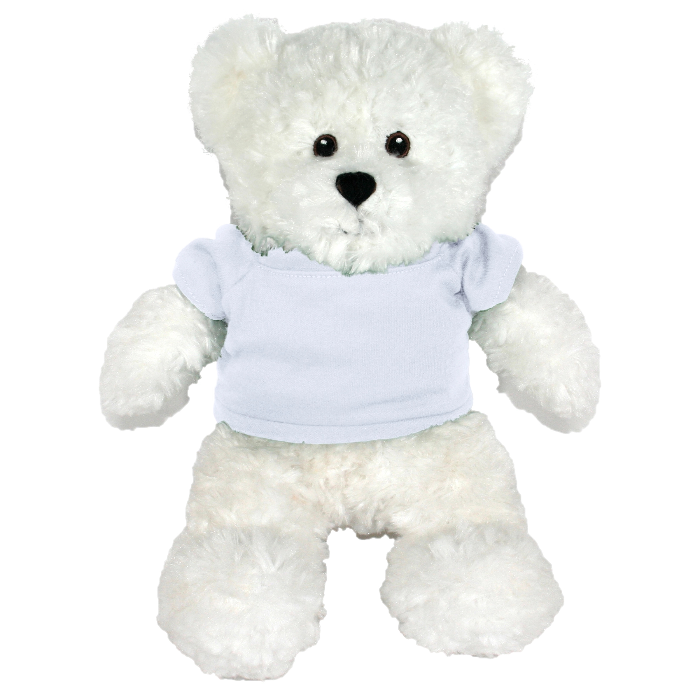 12" White Bear with Embroidered Eyes 2