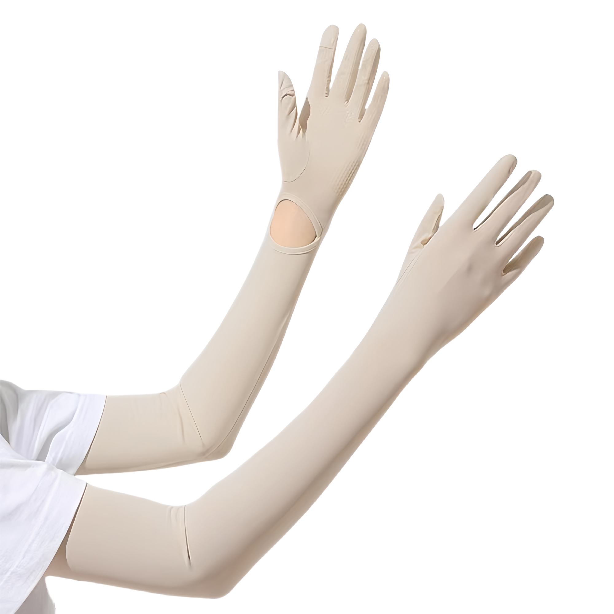 Women's Long Thin Sun Sleeves UV Protection Arm Covers Outdoor Cycling Cool Touch Screen Gloves 8