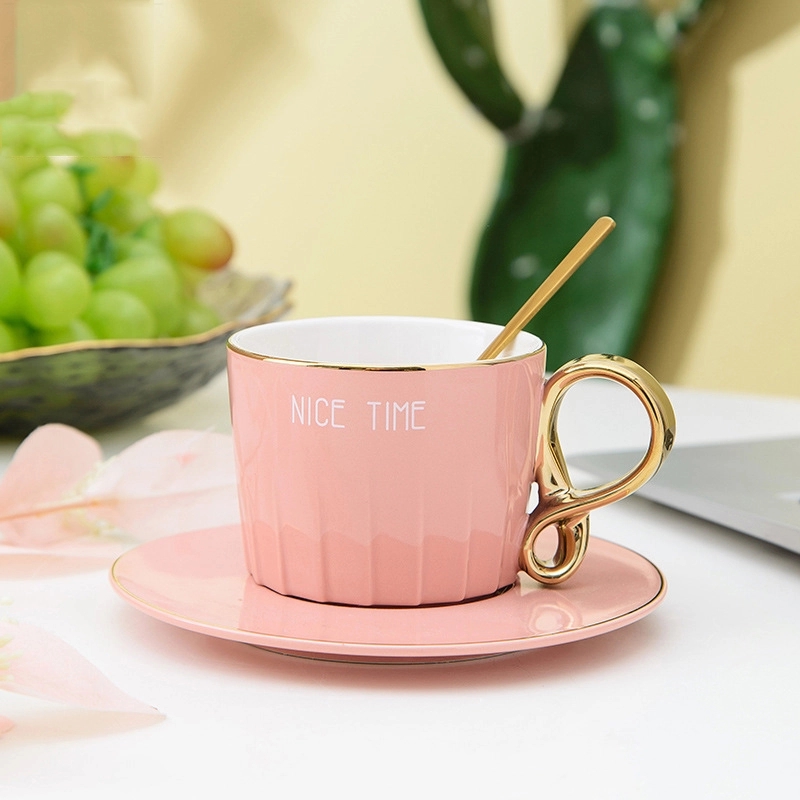 Custom 8 oz Ceramic Coffee Mug Saucer Set 5
