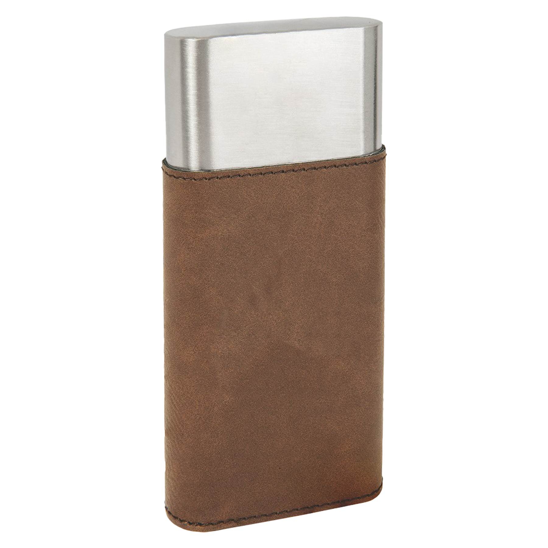 Dark Brown Leatherette Cigar Case w/ Cutter 6