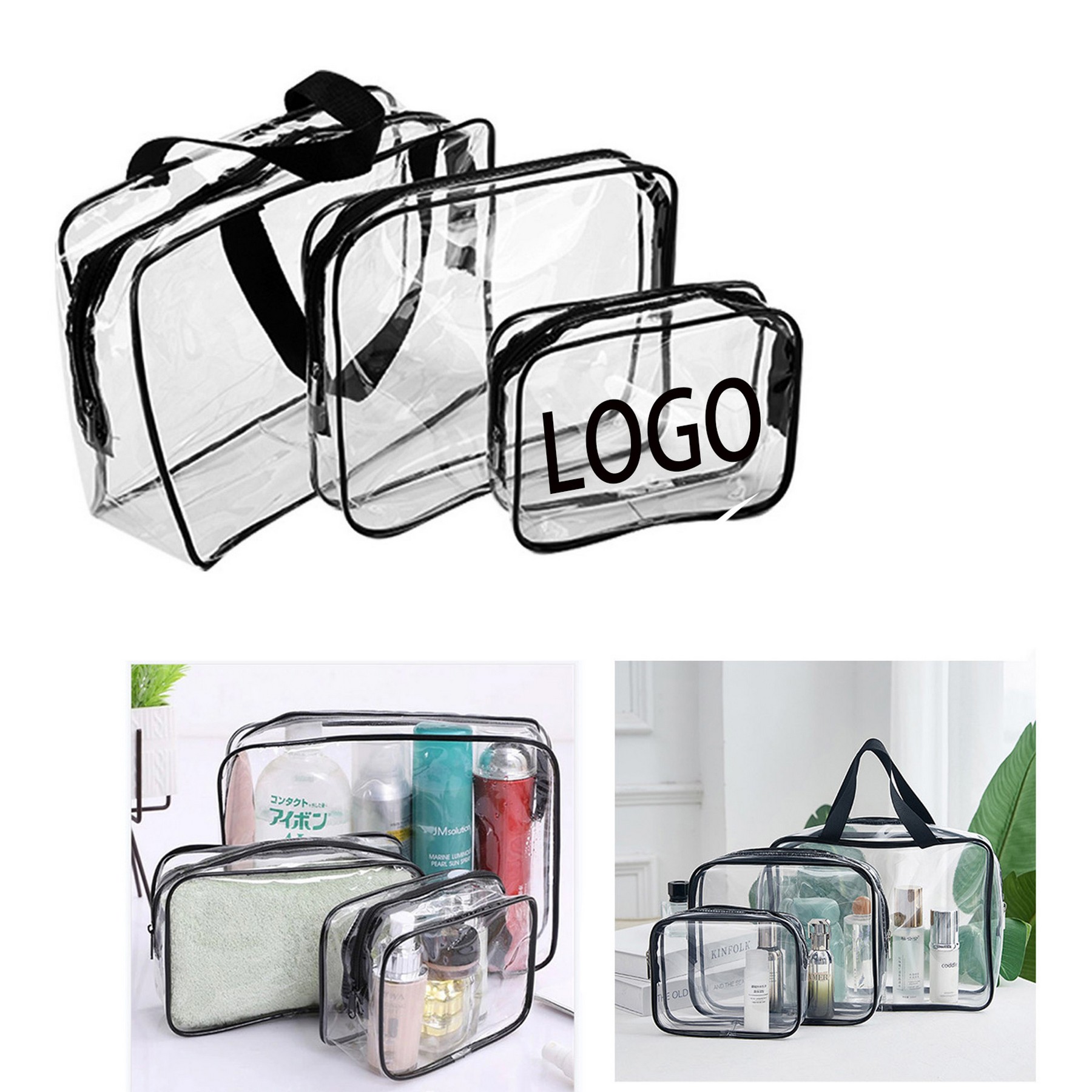 PVC 3PCS/Set Cosmetic Bag