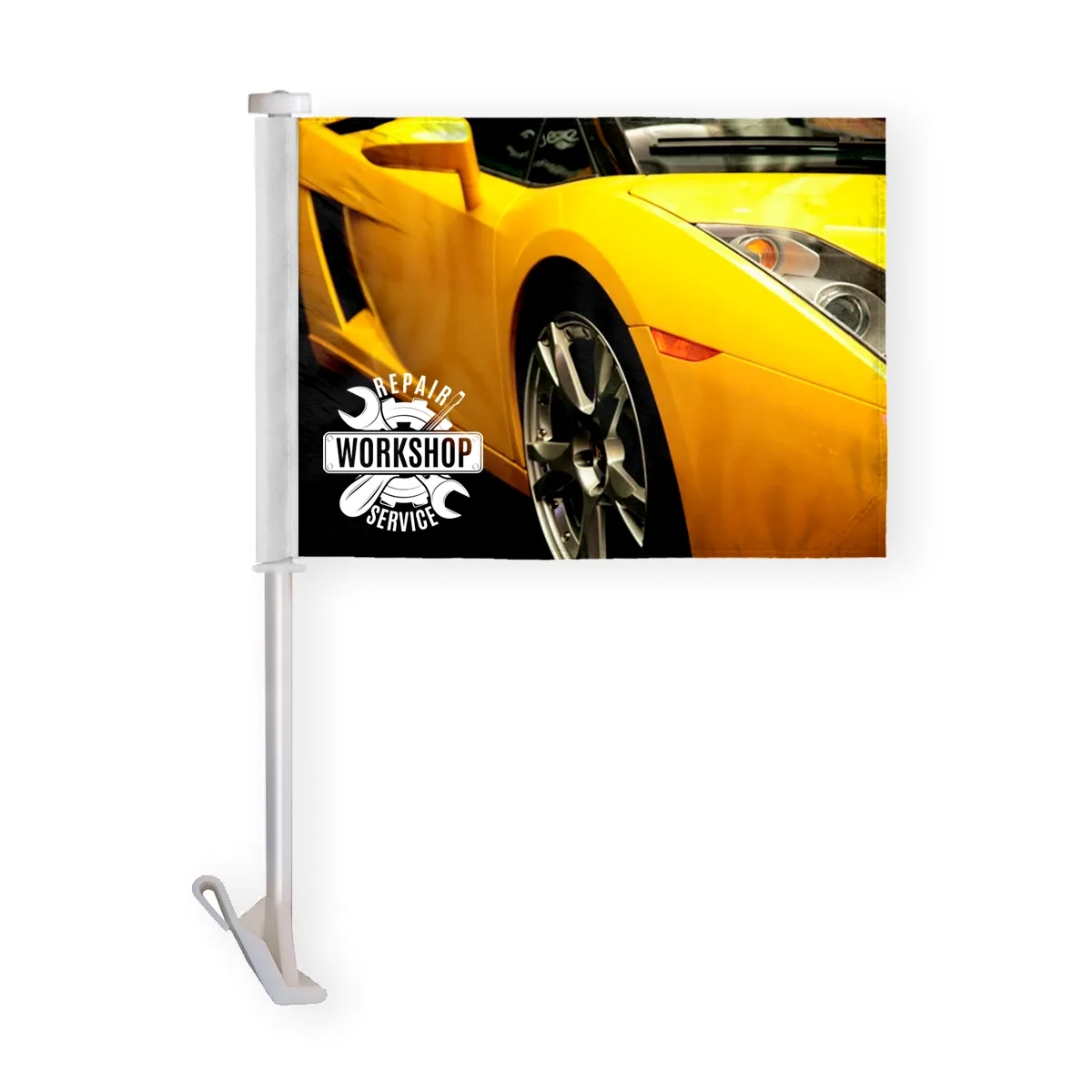 Custom Digital Car Flag - wPoly 12" x 16" 2