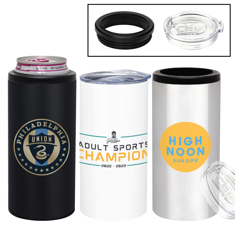 Skinny Slim 2 in 1 Vacuum Insulated Can Holder and Tumbler 1