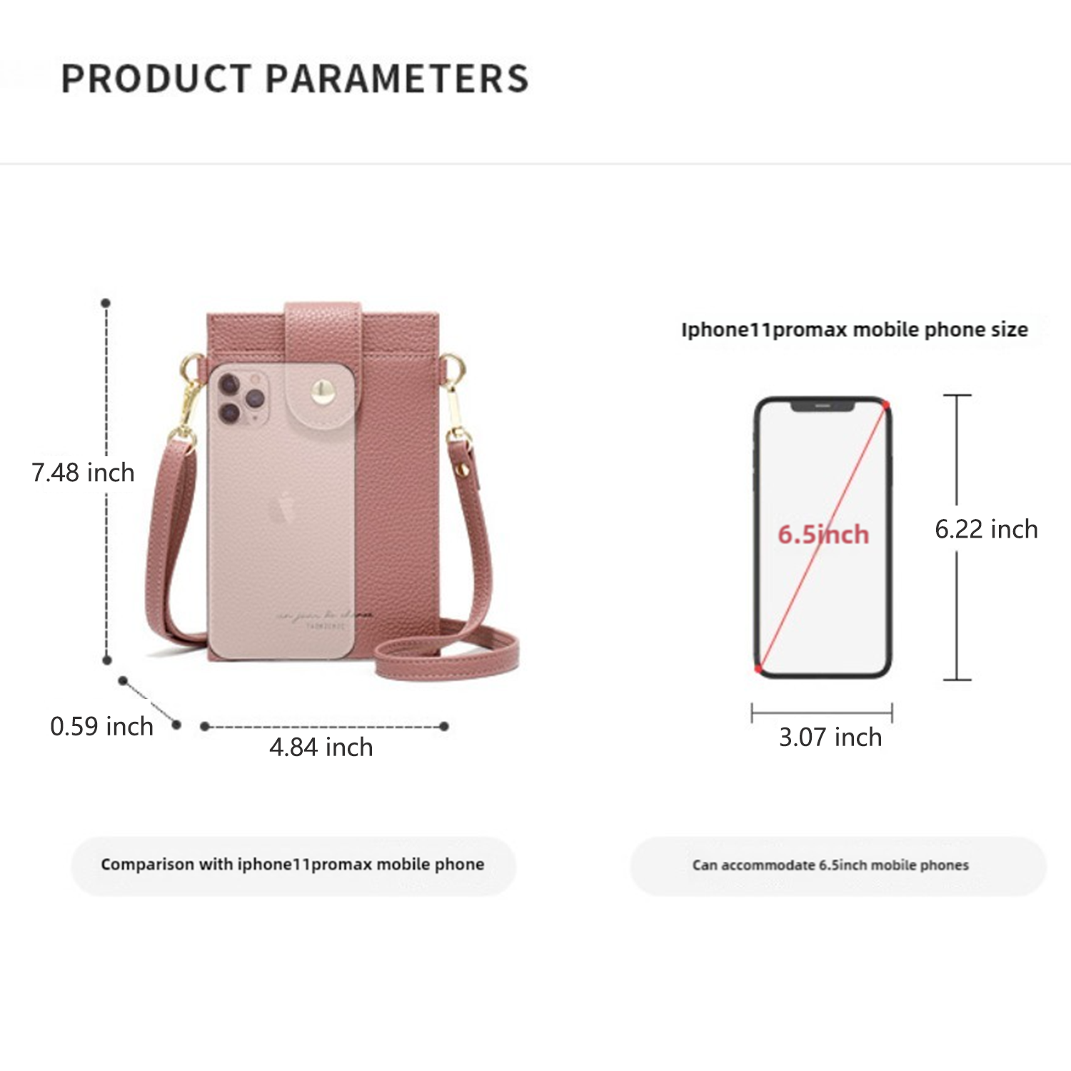 Women'S Small Cross-body Bag Mobile Phone Cellphone Wallet 8