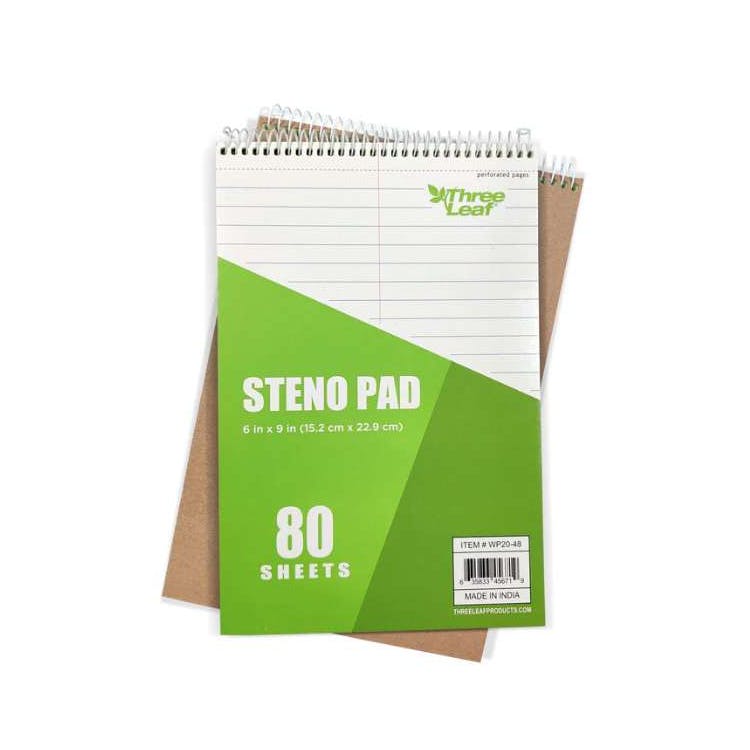 Three Leaf Steno Pad 6x9 1