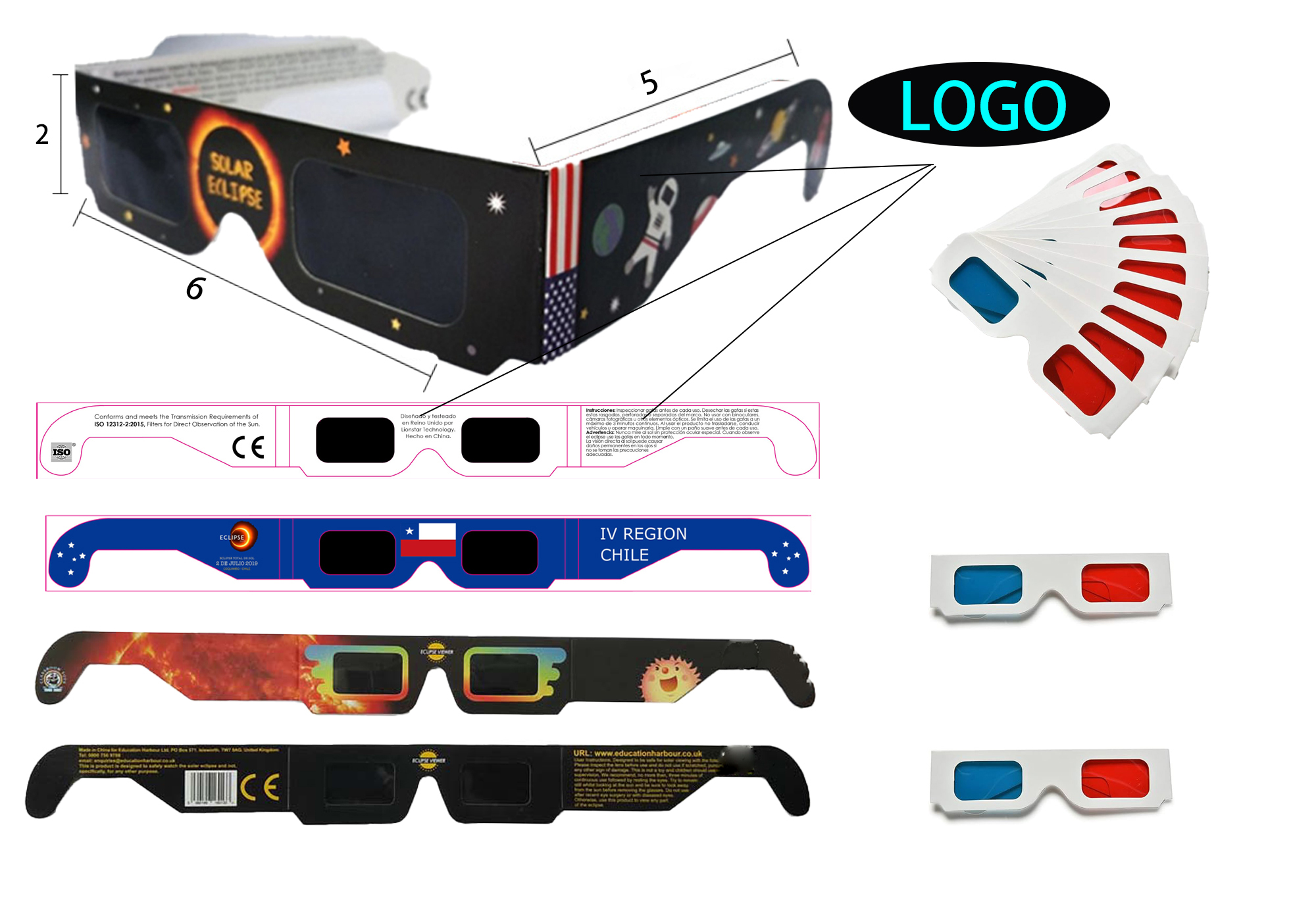Total Solar Eclipse 3d Paper Embossed Glasses 2