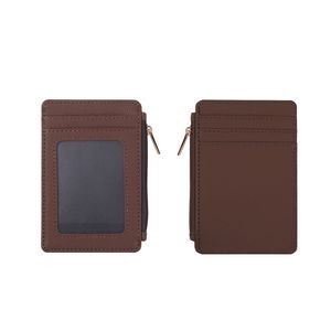 PU Leather Card Holder with Zippered Pocket 7