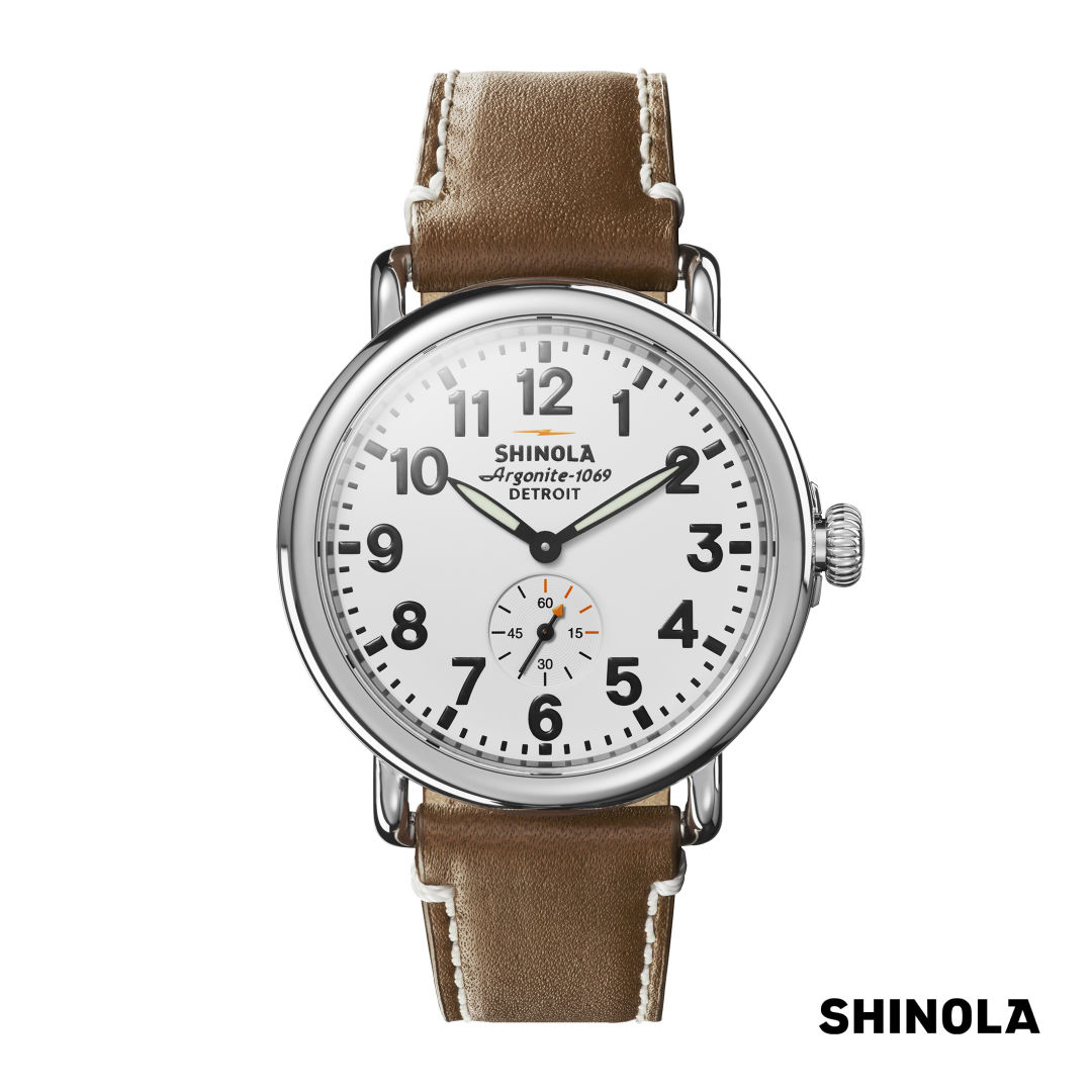 Shinola® Runwell Watch - White/Tan 18