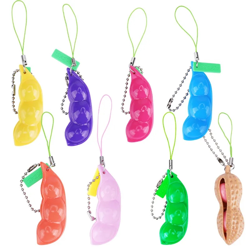 Squeeze Beans Keychain Squishy Pea Pod Stress Toy 6