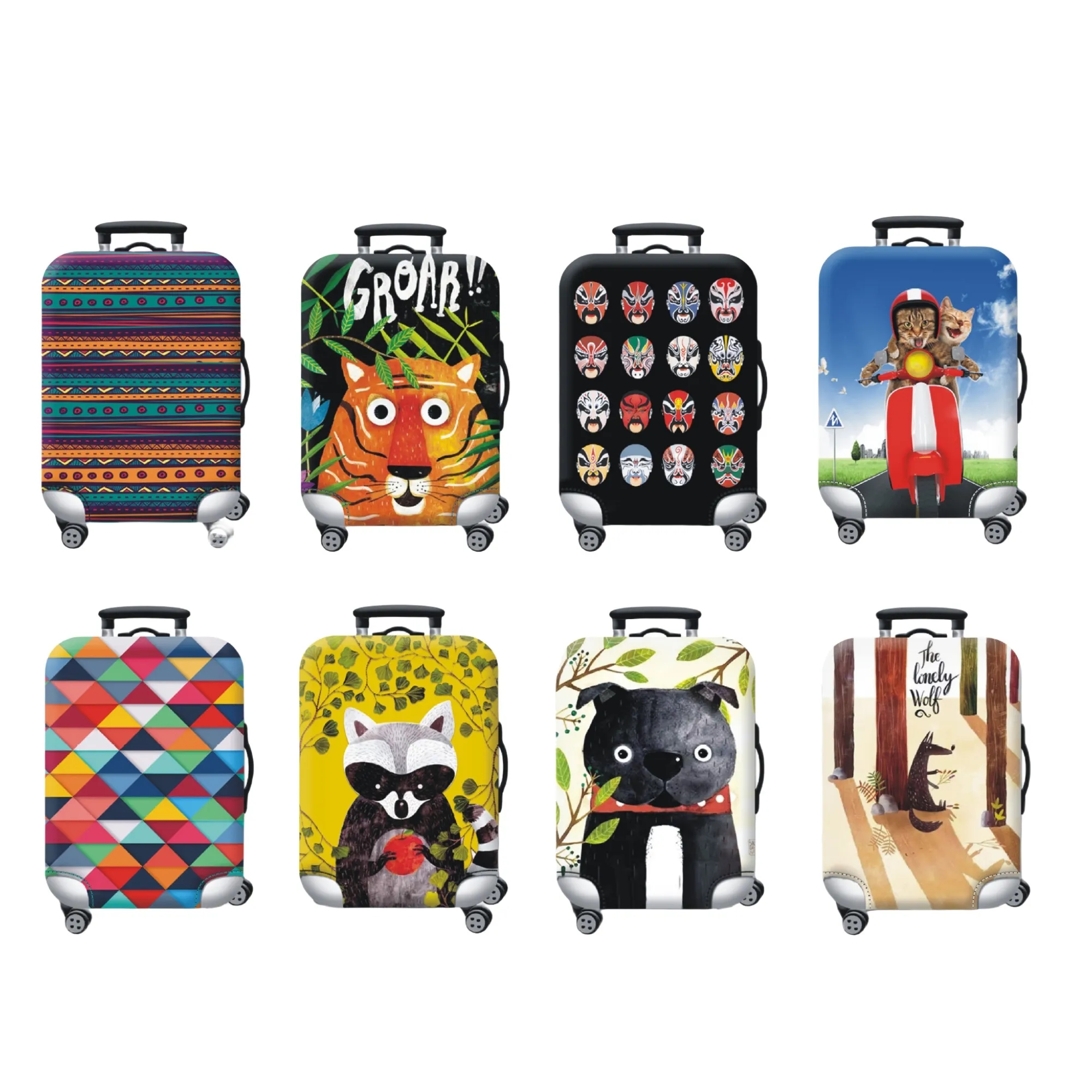 Elastic Luggage Cover Customizable Patterns&Size Travel Must 5