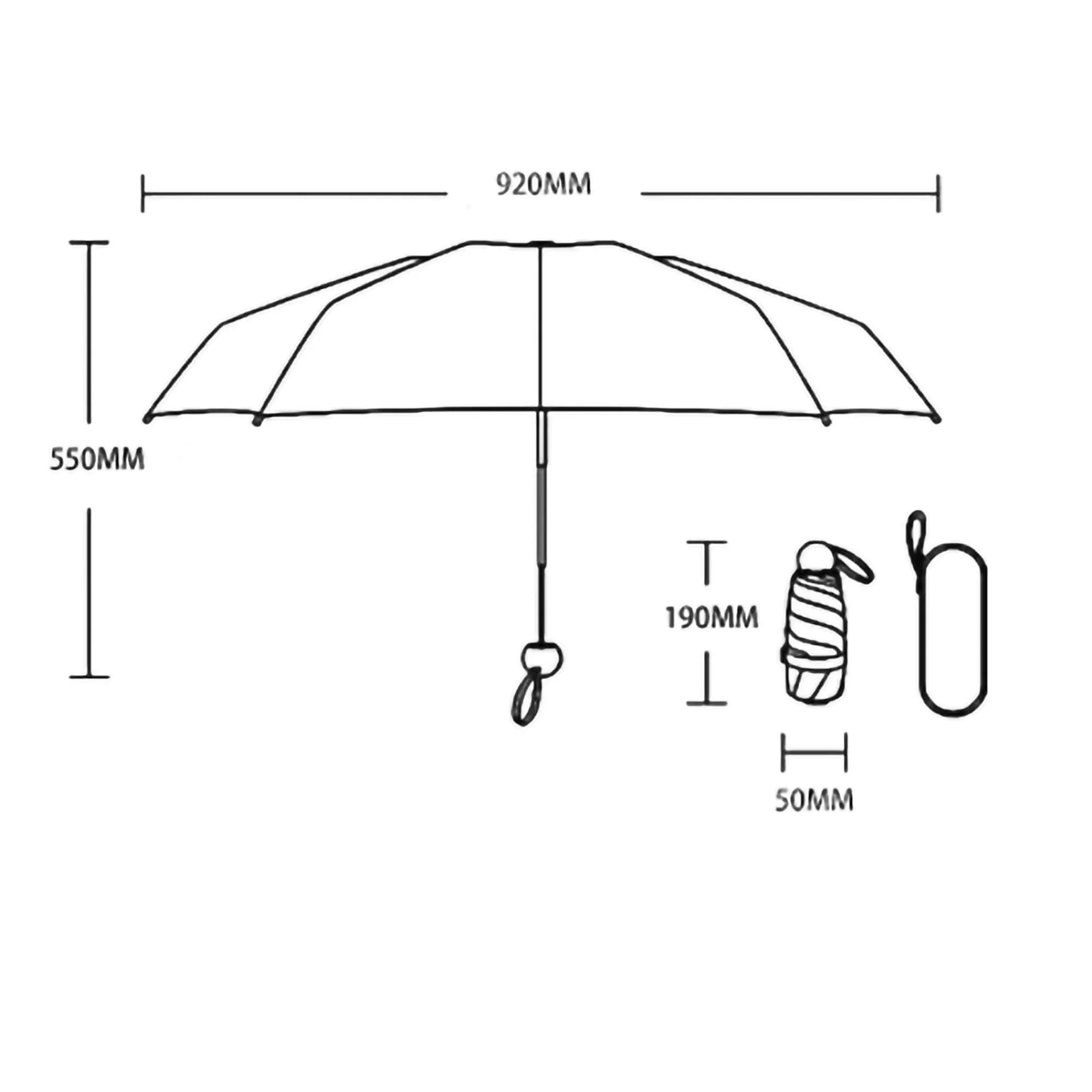 Umbrella with Case Portable Parasol Outdoor 11