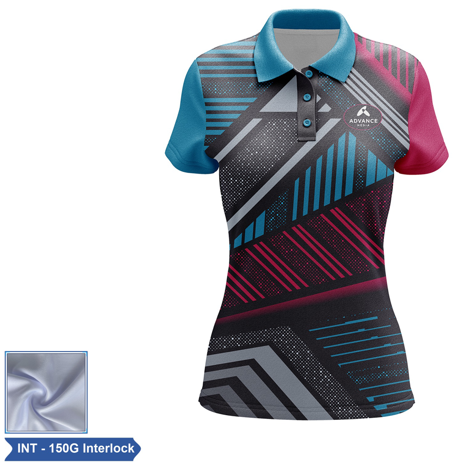 Women's Sublimation Short Sleeve Polo - 150G Interlock 1