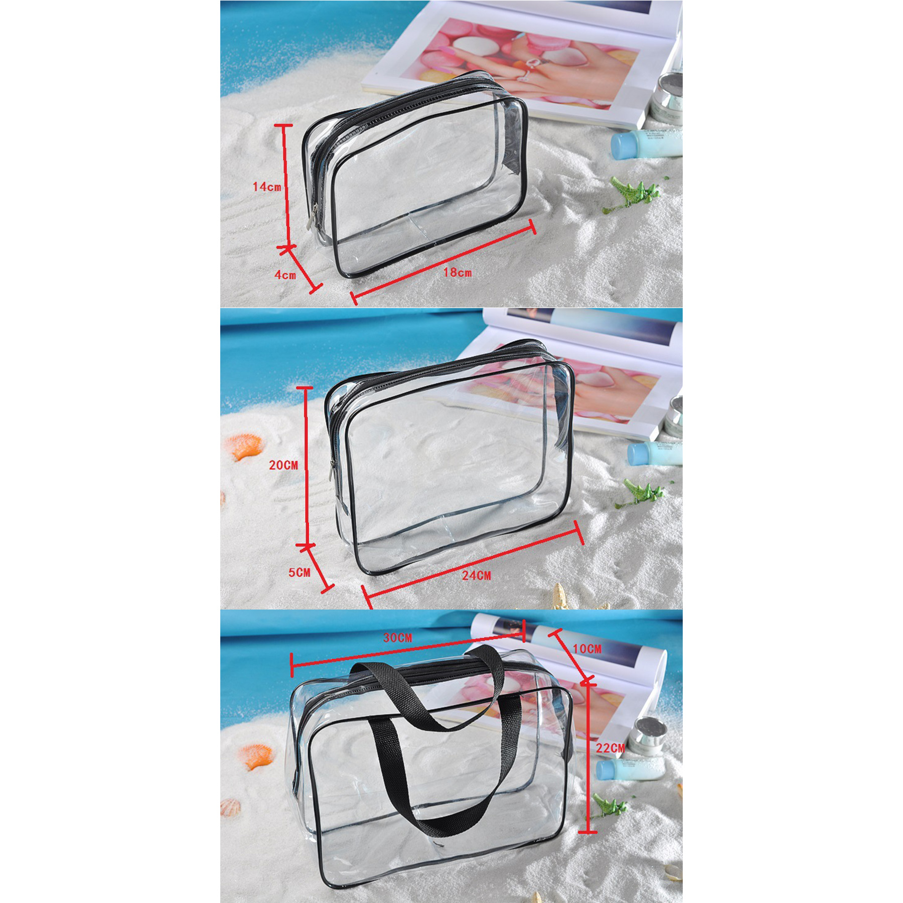 3 pcs Clear Comestics Bag 3