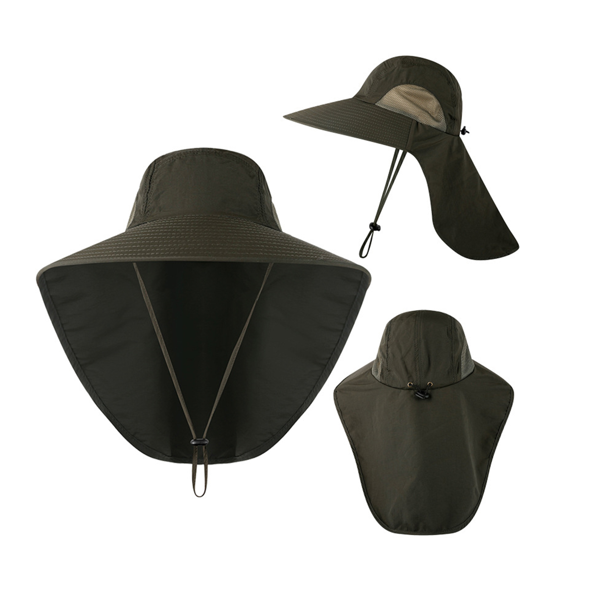 Wide Brim Sun Shield Hat With Neck Flap 10