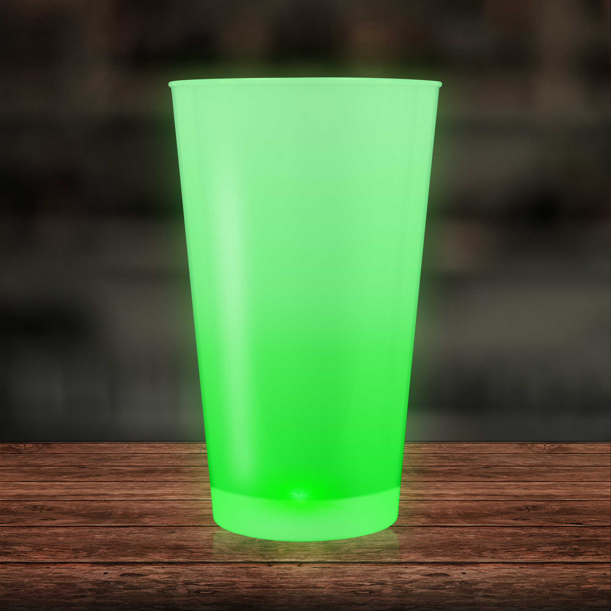 Green LED Light Up Drinking Neon Look 16 oz Pint Glass 12
