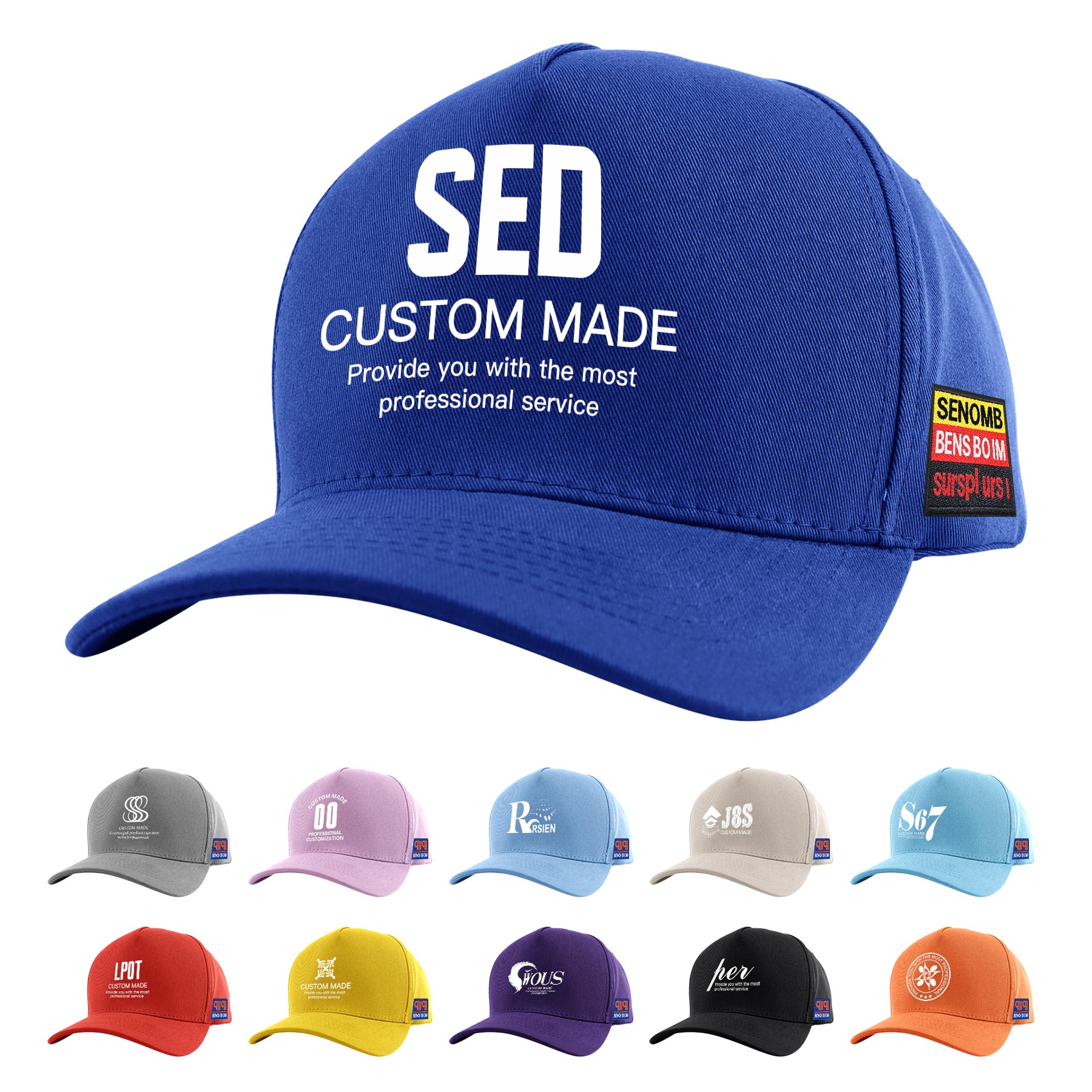 Cotton Twill 5 Panel Mid Profile Structured Baseball Cap 7