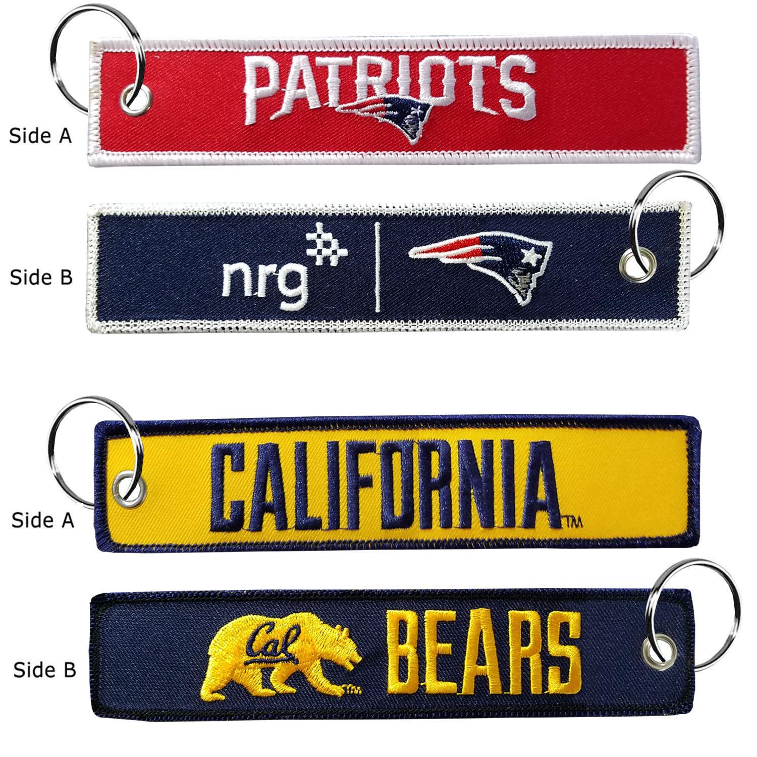 1 ¼" x 6 ¼" Two Sided Embroidered Big Size Key Ring 5