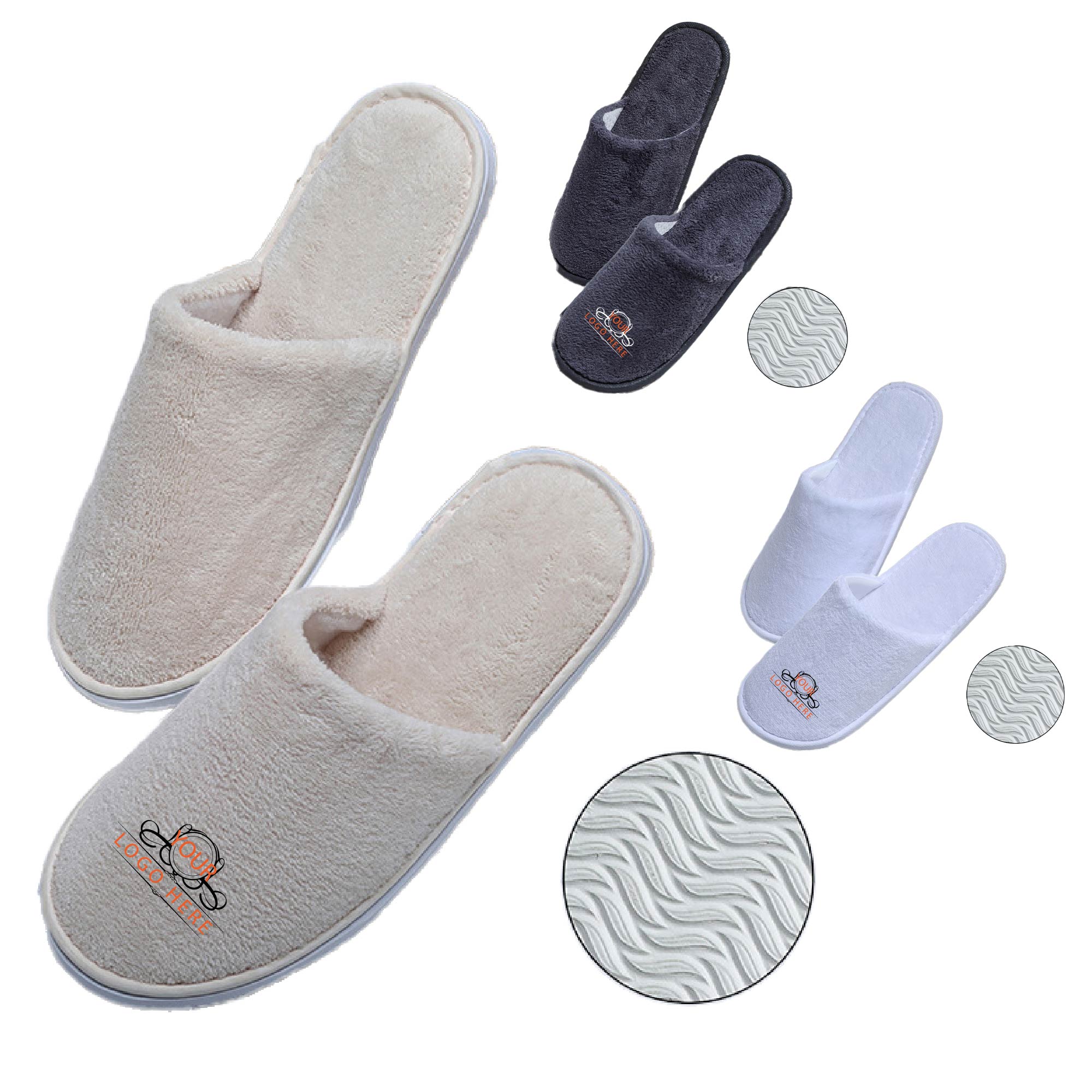 Velvet Non-Slip Travel Slippers 1