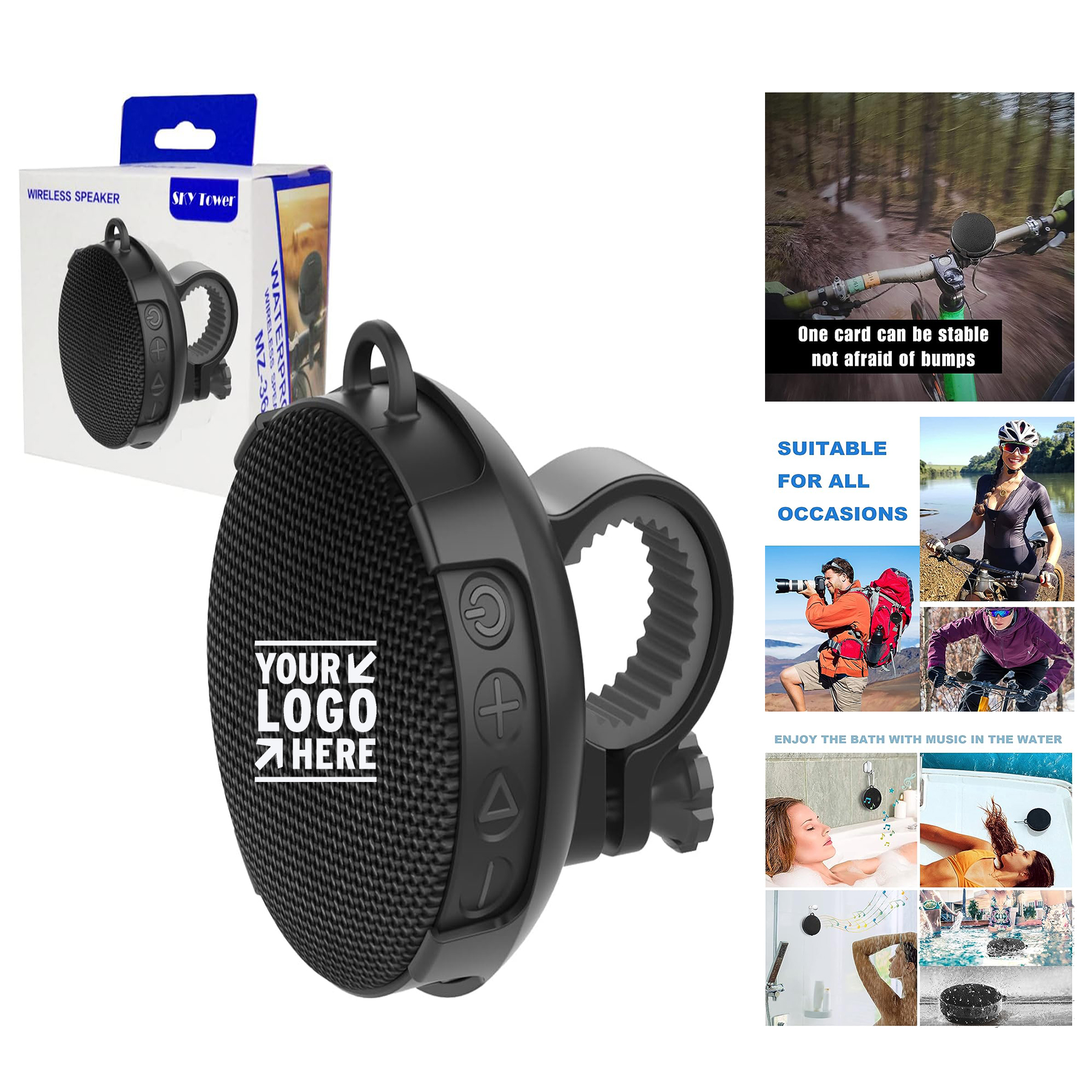 Waterproof Outdoor 10h Play Time Upgraded Compact Portable Bluetooth Wireless Bike Stereo Speaker 1