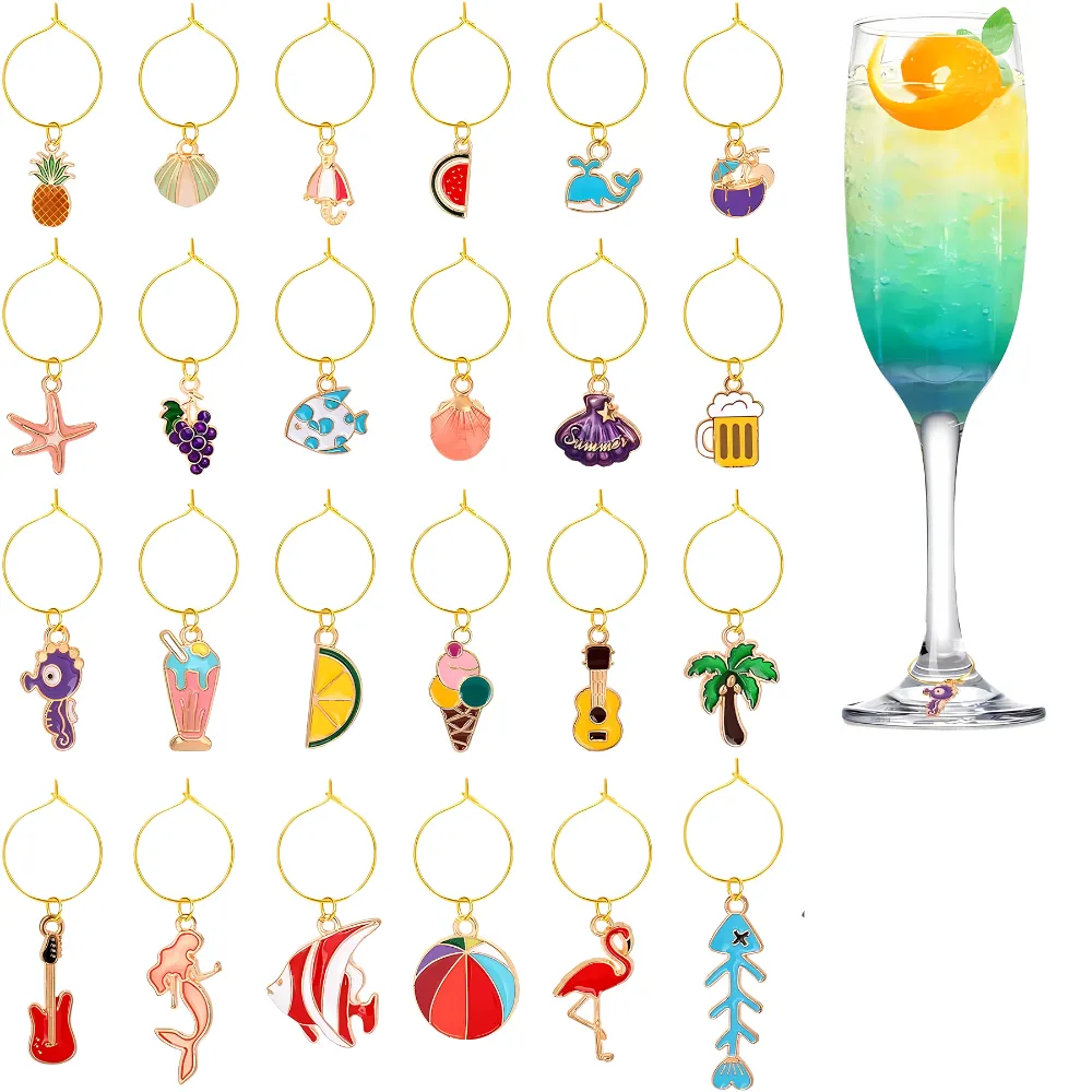 Enamel Wine Charms 4