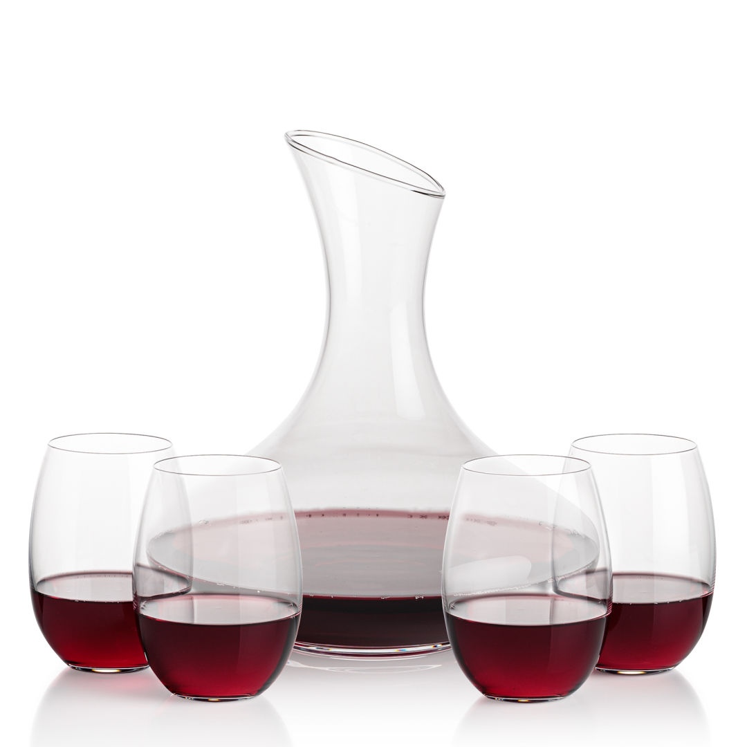Innisfil Carafe & Carlita Stemless Wine 4