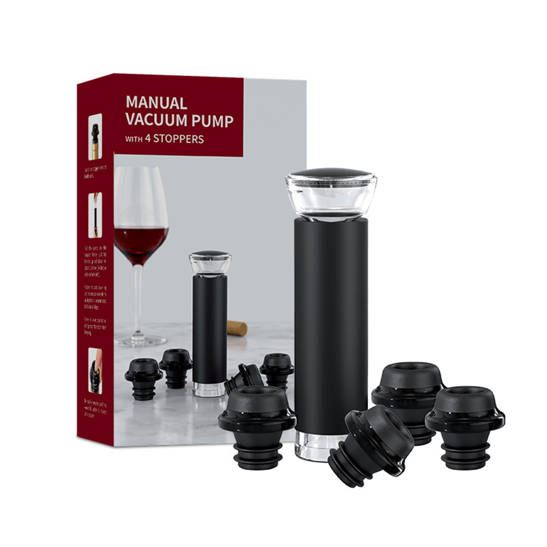 Wine Stopper Vacuum With Pump Stainless Steel Saver 1